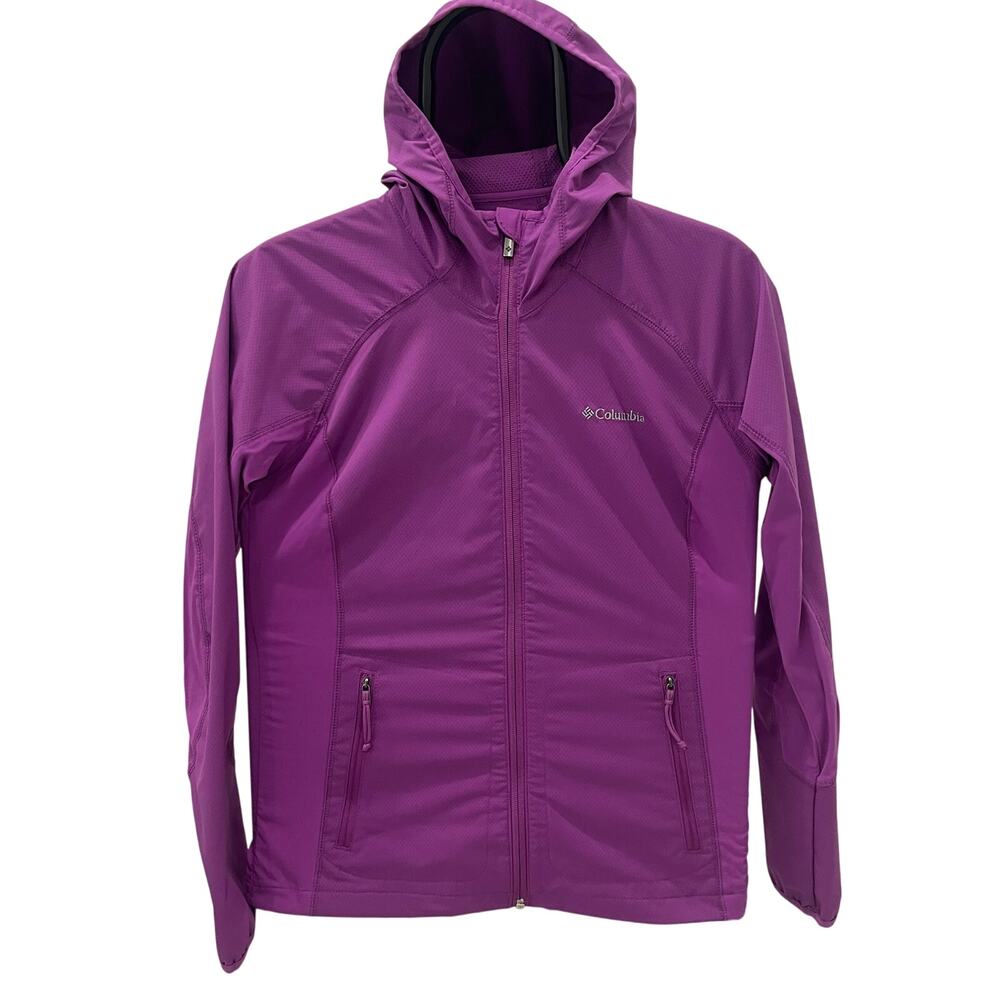 Columbia Women's XS Omni-Shield Purple Windbreaker Jacket With Stretch